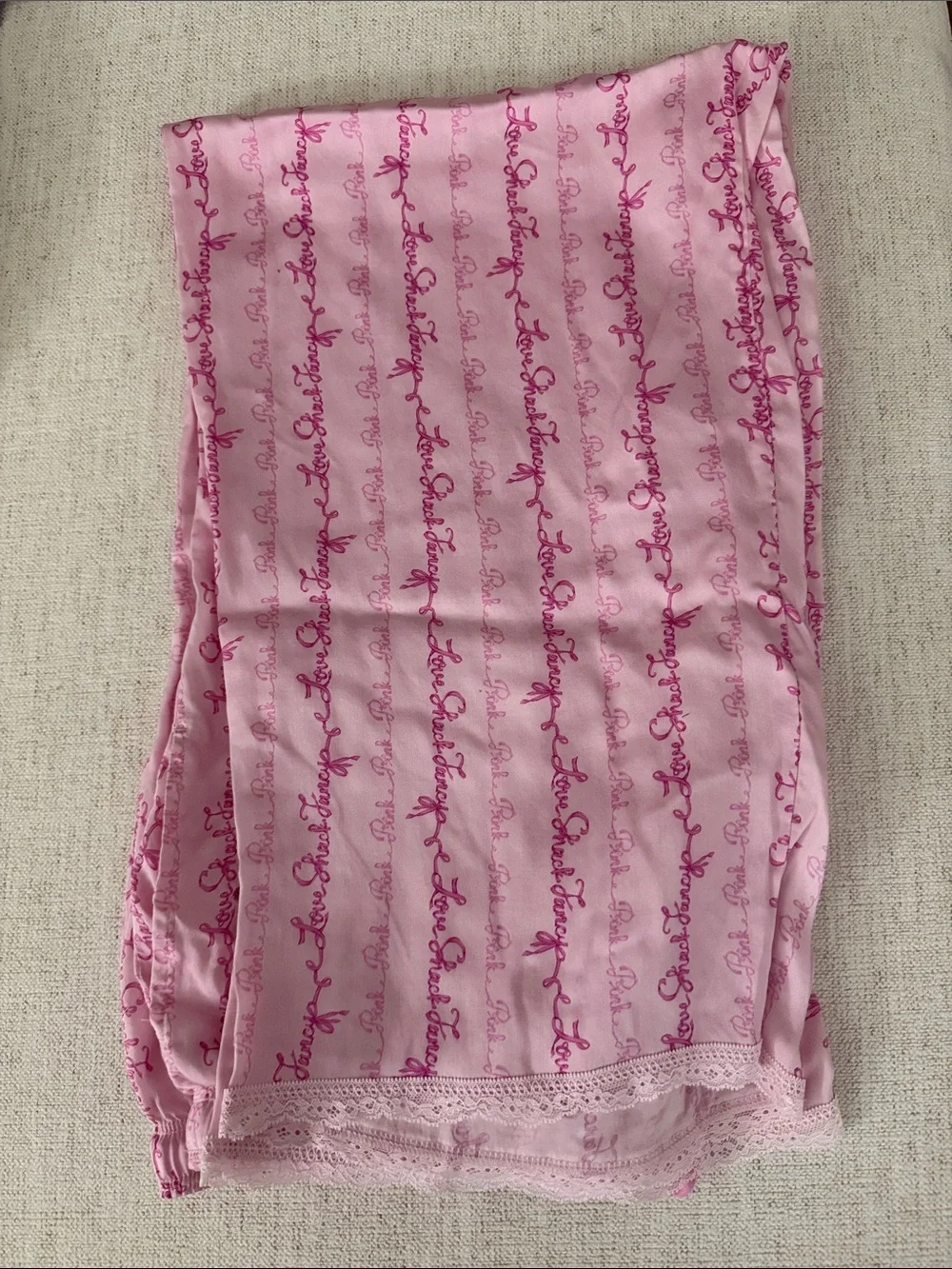 LoveShackFancy x Pink Drawstring Pajama Pants - Picture 2 of 2